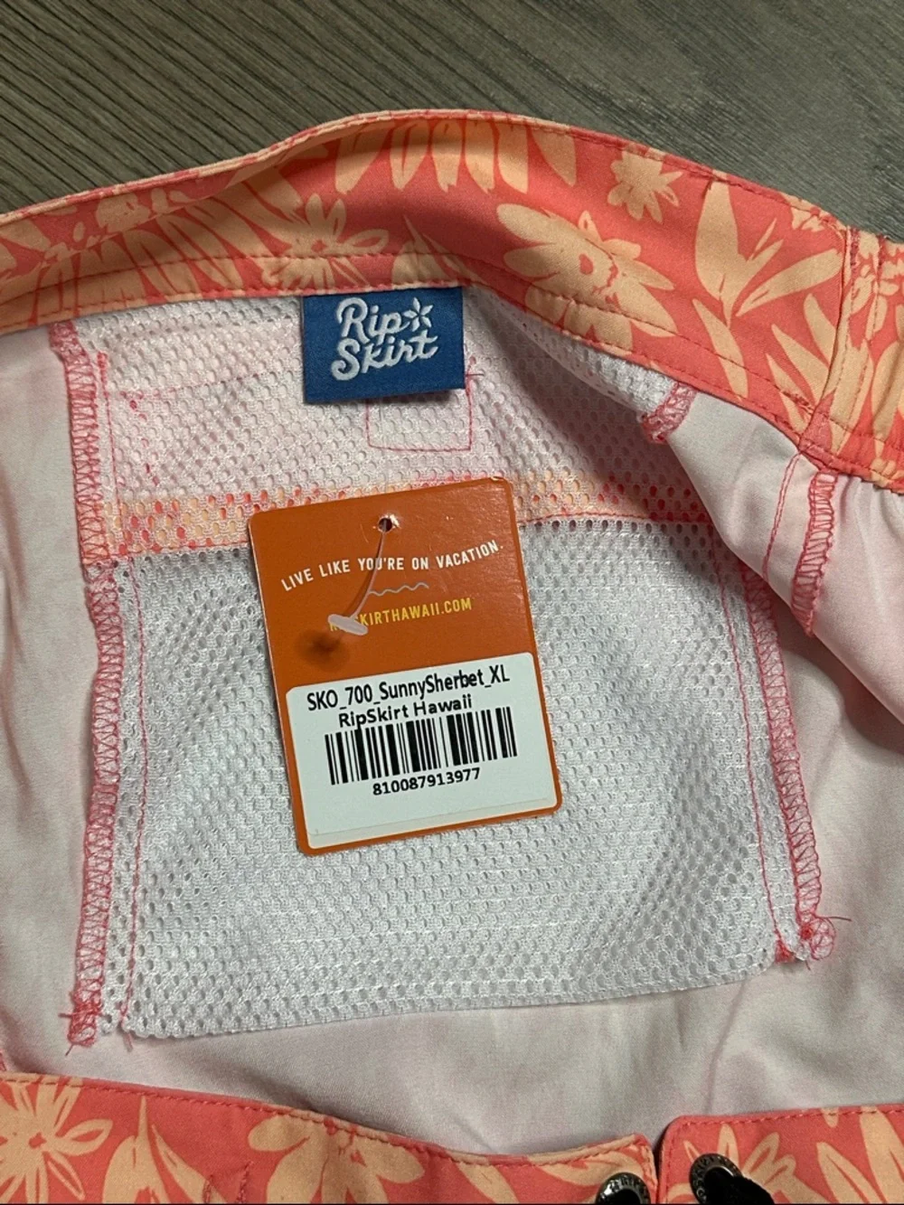 RipSkirt Hawaii 18.5” Pull On Sport Skirt Orange‎ Floral Size XL